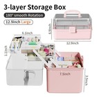 Large 3-layer Craft Storage Box With Handle  Green Haze Green Large