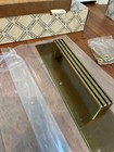 Vtg Baldwin Brass  Nos Door Push X Pull W Plate  12  X 3   Satin  Heavy Duty