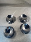 4 Vintage 1960s Ajax Shiny Chrome Beveled Concave 2  Round Knobs   Back Plates