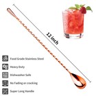 2 Pcs 12 Inches Bar Spoon  Long Handle Mixing Stirrers 12 Inches  Rose Gold