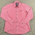 Oktoberfest Mei Wiesnhemd Mens Red Gingham Button Down Shirt Large Beer Festival