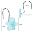 Glow In The Dark Shower Hooks  Flower Theme  Bathroom Decor  Cool Blue