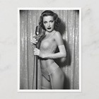 1950s Glamour Nightclub Singer Risqu   Pinup Style Black   White Postcard