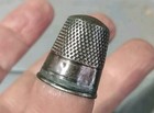 Antique Sewing Victorian Era Signed Sterling  9 Thimble Mishapened 