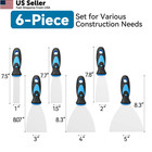 Putty Knife Set Stainless Steel Flexible Spackle Scraper Drywall 6 Pack New Usa