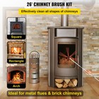 26ft Chimney Cleaner Sweep Kit Rotary Brush Rod Fireplace 8m