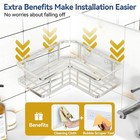 5 Pack Corner Shower Caddy Adhesive Stainless Steel Organizer Shelf Soap Holder