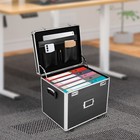 Aluminum Alloy File Lock Box  Hand Pull File Case Locking Mobile Business Box