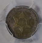 1853 3 Cent Silver  Pcgs Vf35