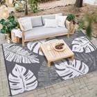 Outdoor Rug Patio Waterproof Reversible Plastic Straw Palm Leaf Patio Rv Carpet