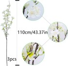 Cisdueo 3pcs Artificial Cherry Blossom Flower White Silk Peach Flowers 