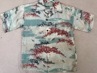 Rare1950s Vtg All Silk Hawaiian Shirt Palm Breeze Togs Japanese Maple Birds Tiki