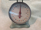 Vintage Working Metal Nursery Baby Scale With Wicker Basket