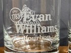 Two  2  Evan Williams Etched Bourbon Rocks Glasses - Louisville Mashers