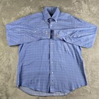 Vintage Tommy Hilfiger Shirt Mens Medium 15 5 34 35 Blue Checkered Business
