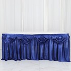 14 Feet Navy Blue Satin Drape Table Skirt Banquet Wedding Catering Trade Show