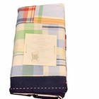 Pottery Barn Kids Baby Crib Skirt New Madras 16  Drop Plaid Cotton Red Blue Navy