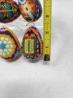 Mexican Huichol Seed Bead Egg Ornaments Native Folk Art Christmas Easter Lot
