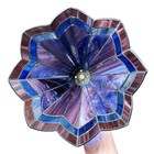 Vintage Stained Glass Blue Mosaic Lampshade Pst Industries 6 1 2   