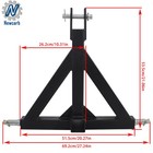 Black 3 Point 2   Trailer Receiver Hitch Tow Drawbar Category 1 Tractor Adapter