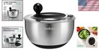 Salad Spinner Stainless Steel Large Capacity Vegetable Fruit Washer With Stop   