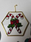 Vintage Makit   Bakit Lot Of 6 Finished Stained Glass Christmas Ornaments 3 5-5 
