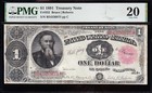 Nice  rare  Bold   Crisp Vf 1891  1 Stanton Treasury Note  Pmg 20  Free Ship 