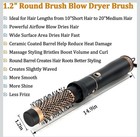 1 2  Round Brush Dryer  Ceramic Barrel  Ionic  Adjustable  Black Gold