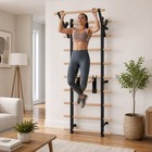 Wall Mount Stall Bars Swedish Ladder Adjustable Pull Up Dip Home Gym Adult Kids