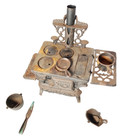 Vintage Small Mini Crescent Brand Wood Burning Replica Cast Iron Stove