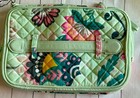 Vera Bradley Iconic Brush Up Cosmetic Case Nwt Mint Green Flowers Quilted