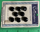  8  Vintage 7 16  Costumers Faceted Black Glass Shank Doll Craft Buttons-o1