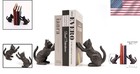 Cat Decorative Bookends Cast Iron Vintage Home Office Shelf Decor