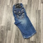 Miss Me Low Rise Stretch Med Wash Blue Denim Bermuda Jean Shorts Girl s Size 10