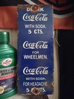 Rare Vintage Coca-cola Porcelain Beverage Soda Gas Station Metal Sign Coke Cola