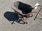 Vintage Baby Carriage Buggy Metal Frame W  Fabric Liner Brown