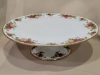 Royal Albert Old Country Roses Pedestal Cake Plate Stand 12 1 4  Gold Trim  Rose