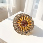 Rhinestone Crystal Flower Brooch Pin Sparkling Large Crystal Sunflower Brooch   
