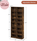 Dvd Storage Tower 16 Shelf Media Rack Adjustable Cd Bookcase Organizer