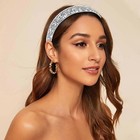 Wecoe Rhinestone Headbands Wide Bling Sparkly 1 Count  pack Of 1   Silver
