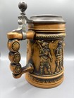 Vintage German Marzi Remy Beer Stein With Lid 1980 s Drm Zinn Men In Armor