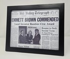 Back To The Future Emmett Brown Commended Newspaper 8x10 Photo Reproduction Prop