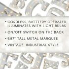 Vintage Lighting Light Up Metal         Marquee Letter Battery Operated Silver 9 87 