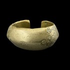 Vintage African Heavy Brass Manilla Form Cuff Bracelet Anklet Ornately Engraved
