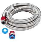  10ft Stainless Steel Braided Fuel Line  3 8  I d  Diesel Hose 3 8  Id  10ft