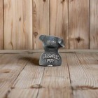 Griswold Pup Paperweight Cast Iron Raised Letters   Antique Finish  1 5  Tall 