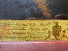 Antique 19th C Reverse Painted Folk Art Ship At Stormy Sea Folk Art