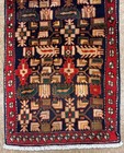 Hand Knotted Sarab Tribal Runner Navy Vintage Wool Oriental Rug 2x10