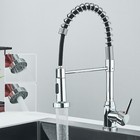 Chrome Kitchen Faucet Pull Down Sprayer 1 Handle Spring Swivel Sink Mixer Taps