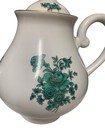 Mottahedeh Vista Alegre Porcelain 9 Inch Green Rose Floral Tea Pot Made In Portu